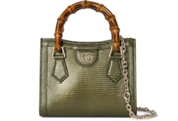 Borsa shopping Gucci Diana in lucertola misura piccola