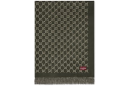 Reversible GG wool cashmere blanket