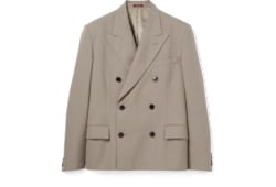 Zweireihiger Blazer aus Woll-Mouliné