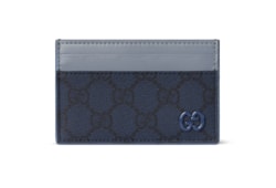 Tarjetero con GG y ribete azul empolvado
