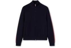 Jacke aus Wollstrick mit Webstich und Reißverschluss