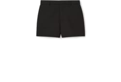 Shorts aus Wollsablé mit Stickerei
