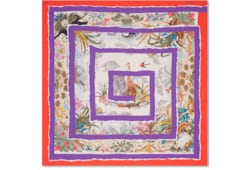 Pañuelo cuadrado seda motivo proyecto 90 x 90