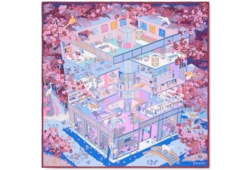 Printed silk twill carré