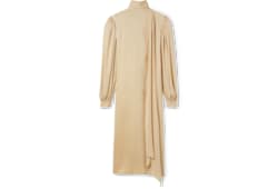 Kleid aus Seidenjacquard mit diagonalem GG Motiv