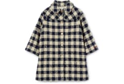 Children's gingham wool coat