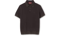 Knit wool lurex polo shirt with embroidery