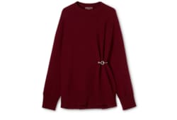 Pull en laine et cachemire avec broche