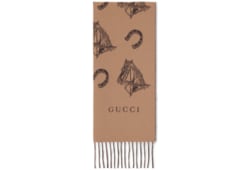 Silk wool equestrian jacquard scarf