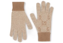 Guanti in cashmere GG lamé