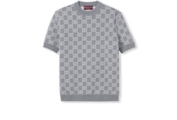 Reversible GG fine wool jacquard top