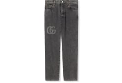 Pantalon ajusté en denim avec logo