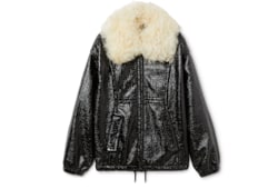 Coated fabric bomber jacket