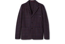Einreihiges Jackett aus karierter Wolle