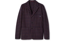 Giacca monopetto in lana a quadri