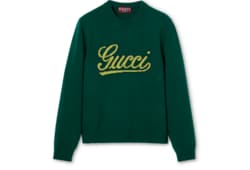 Knit wool sweater with intarsia