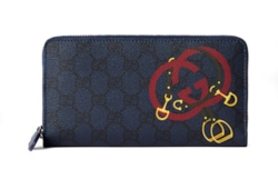 Cartera con cremallera, GG y estampado