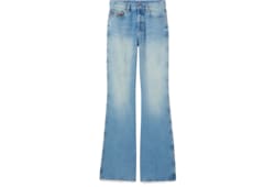 Pantalón acampanado denim algodón decolorado