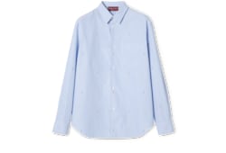 Camisa de popelina de algodón a rayas