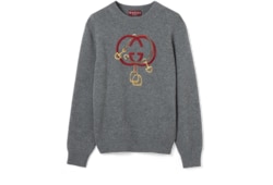 Pullover aus Wollstrick mit Stickerei