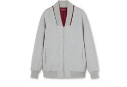 Giacca in jersey di cotone con cerniera e Web