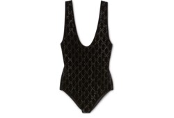 Chenille bodysuit with GG crystals