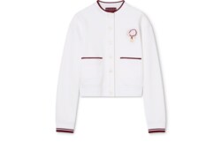 Cotton jersey cardigan with embroidery