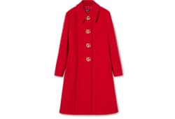 Wool natté coat with Double G button