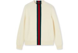 Knit wool sweater with Web intarsia