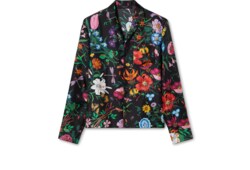 Printed silk twill bowling shirt