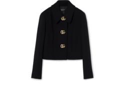 Crêpe wool jacket with Double G button