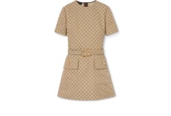 GG cotton canvas fabric dress