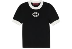 Ribbed T-shirt with intarsia