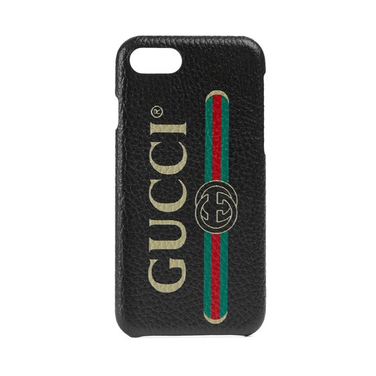 Gucci Print Iphone 8 Case In Black Supreme Canvas With Gucci Print Iphone 8 Case In Black Supreme Canvas With