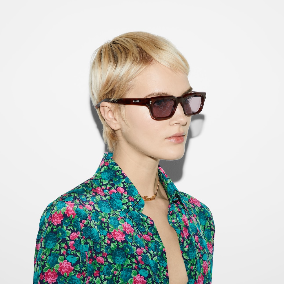 Rectangular frame sunglasses