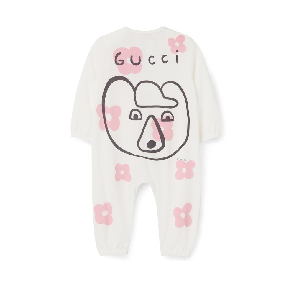 Baby cotton one-piece with print