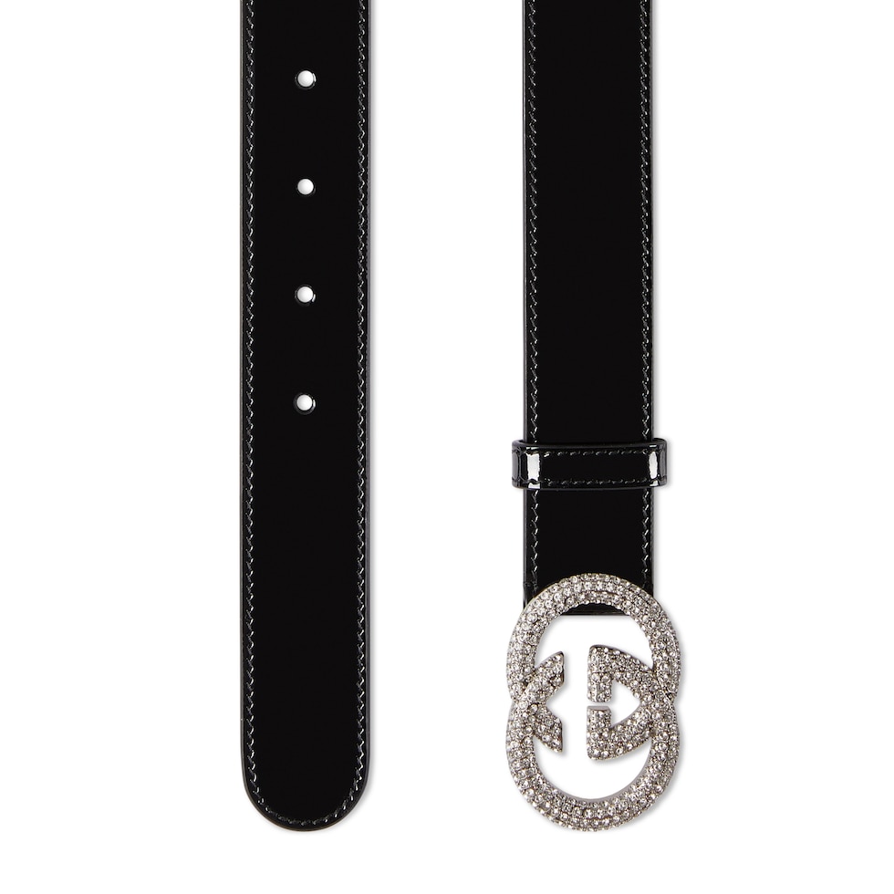 Thin belt with Interlocking G buckle