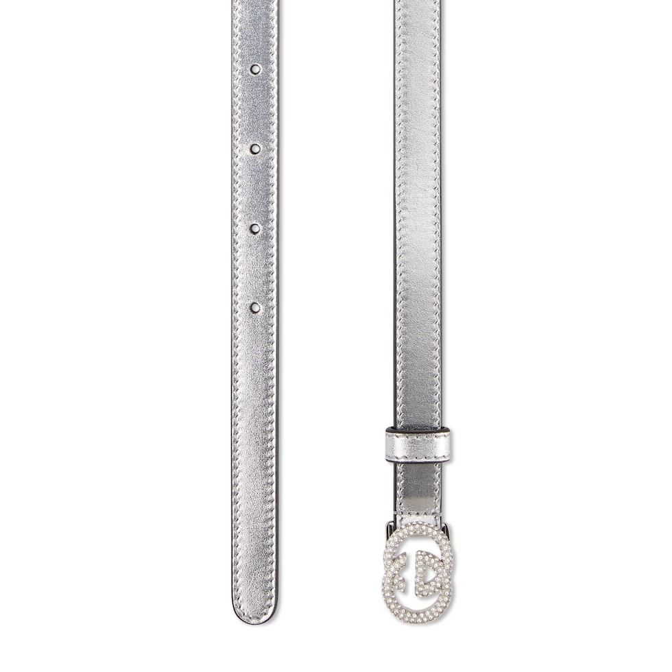 Thin belt with Interlocking G buckle