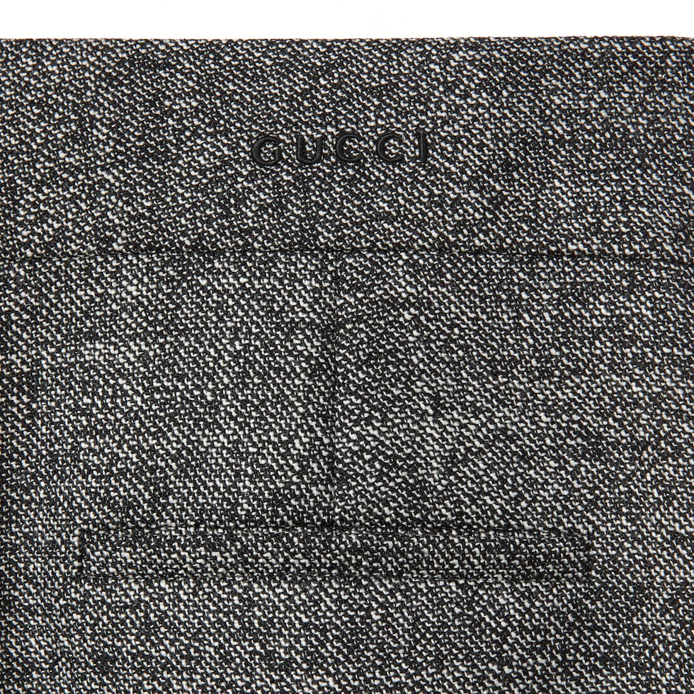 Wool grisaille pants with embroidery