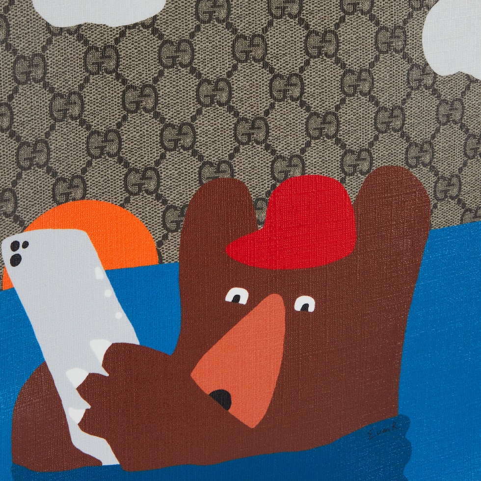 Children's printed GG tote bag