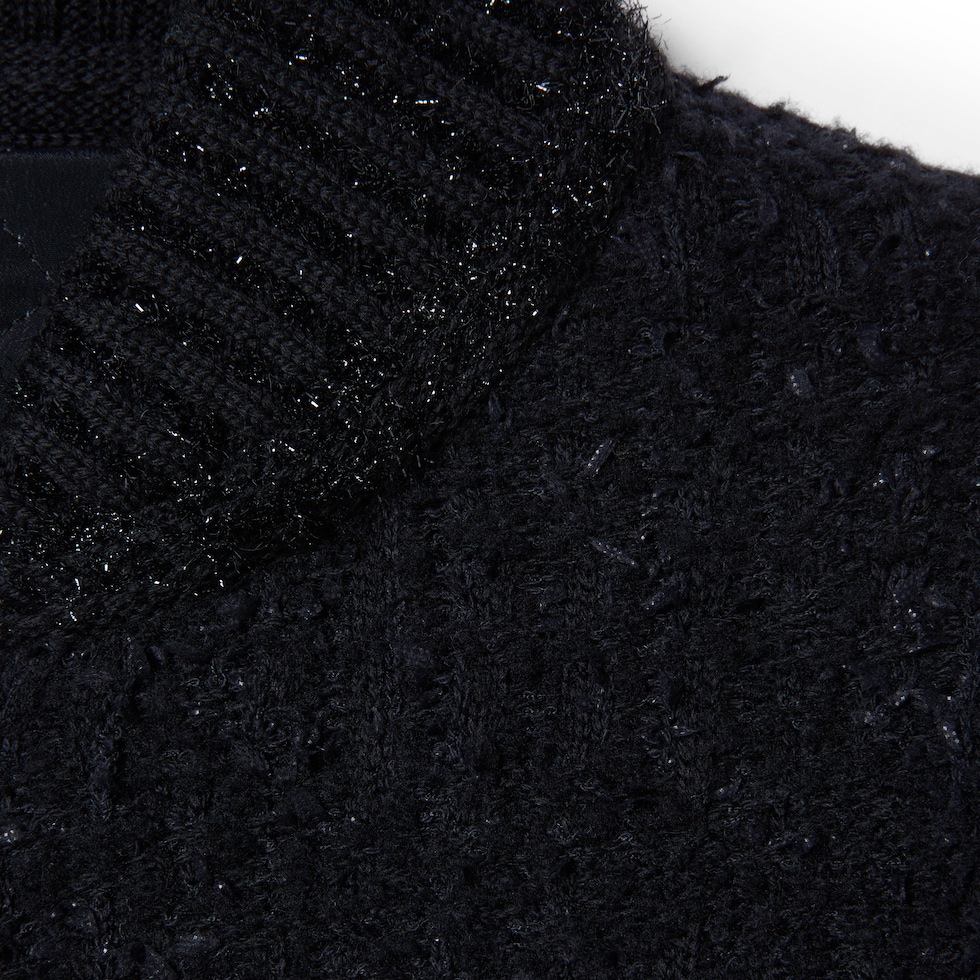 Wool lamé bouclé zip jacket