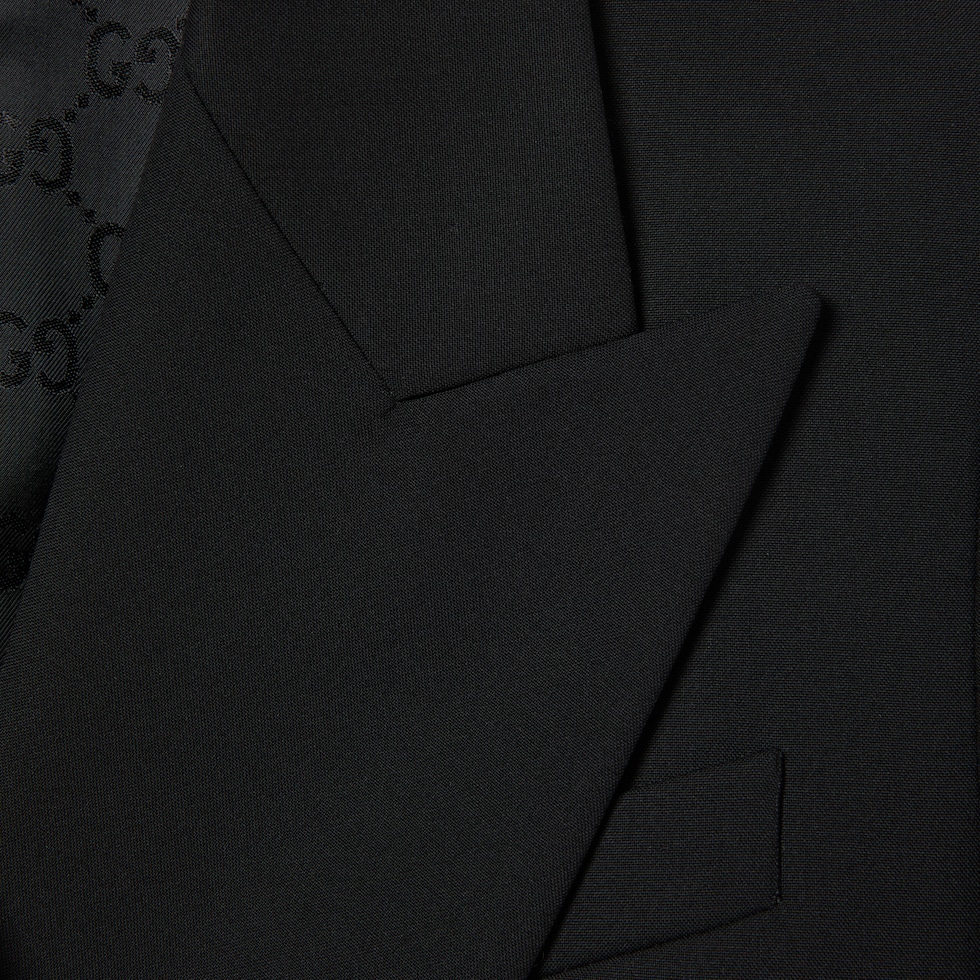 Double-breasted light wool jacket