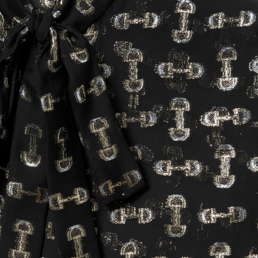 เดรส Horsebit silk coupé dress