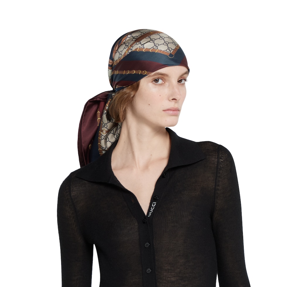 Printed silk twill carré