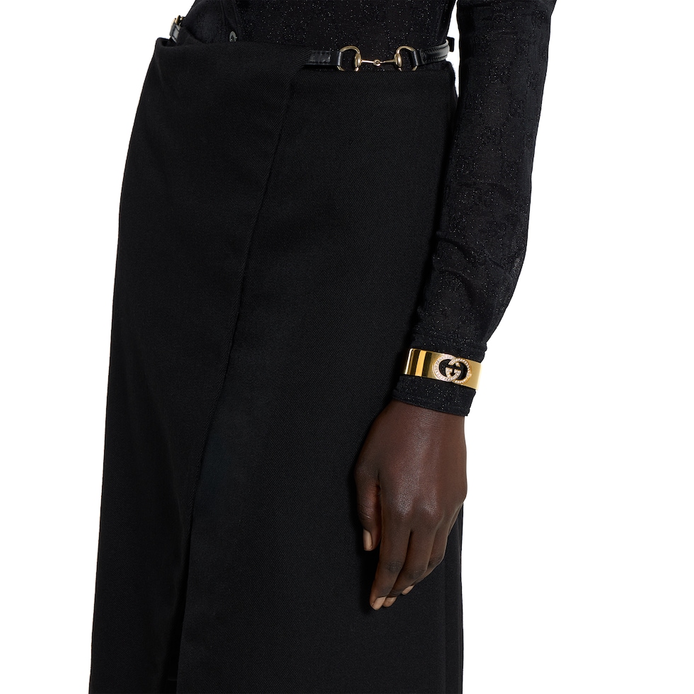 Gucci Interlocking crystal cuff bracelet