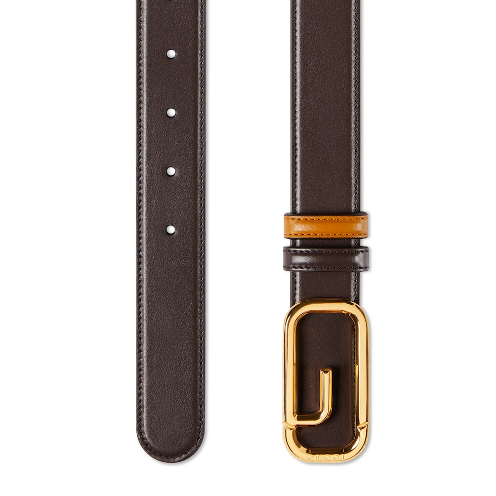 Reversible belt with square G buckle