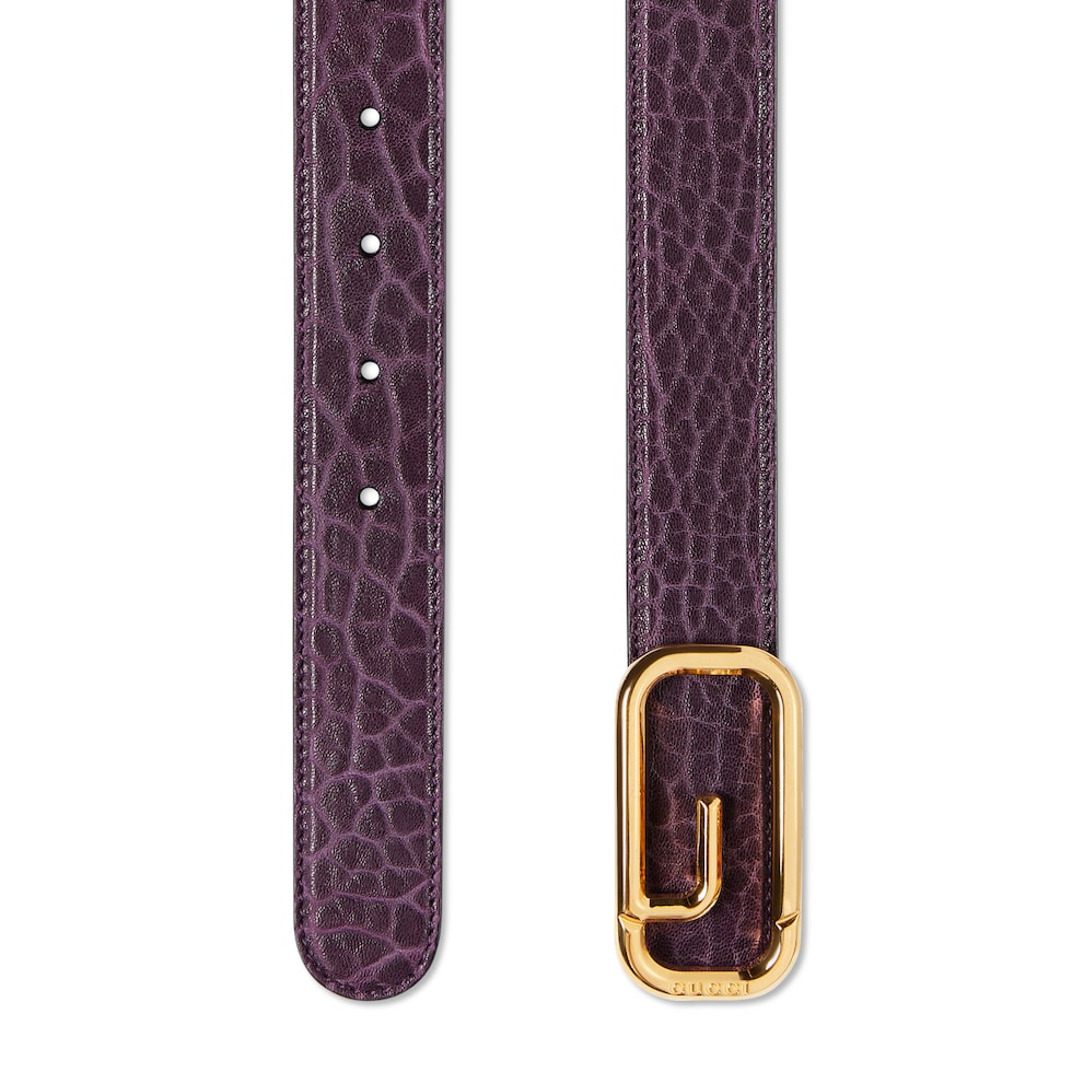 Reversible belt with square G buckle