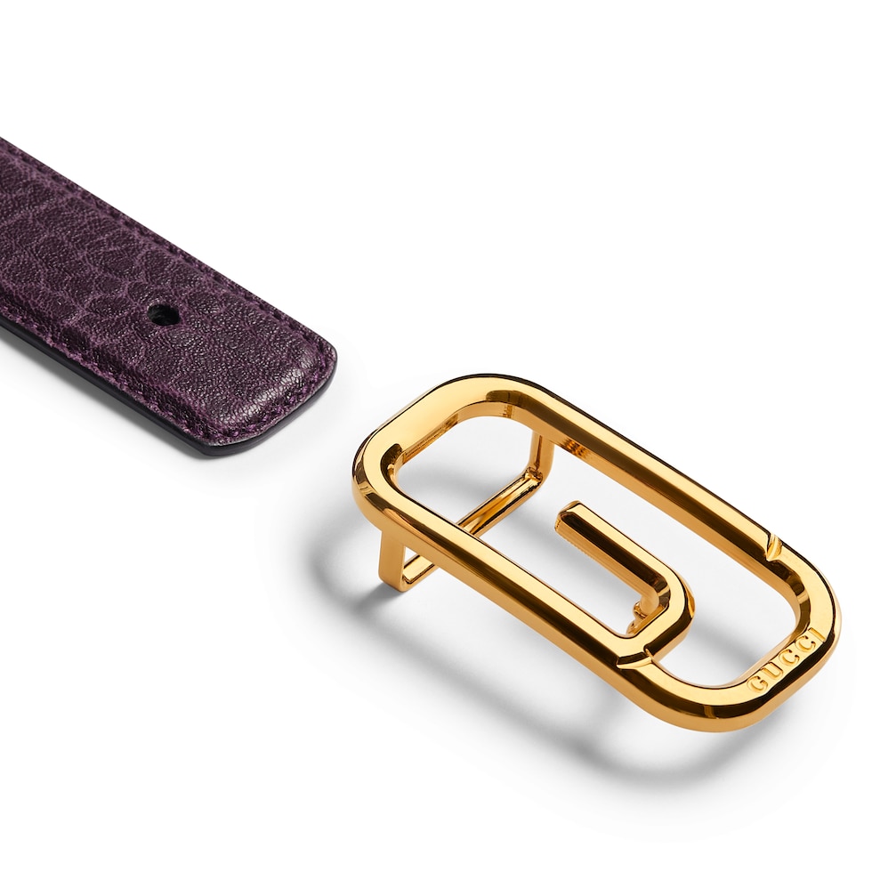 Reversible belt with square G buckle