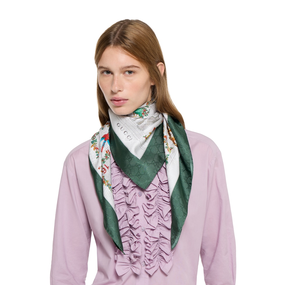 Printed silk twill carré