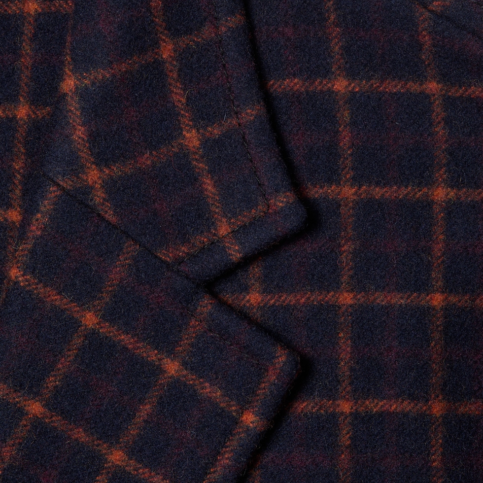 Giacca monopetto in lana a quadri